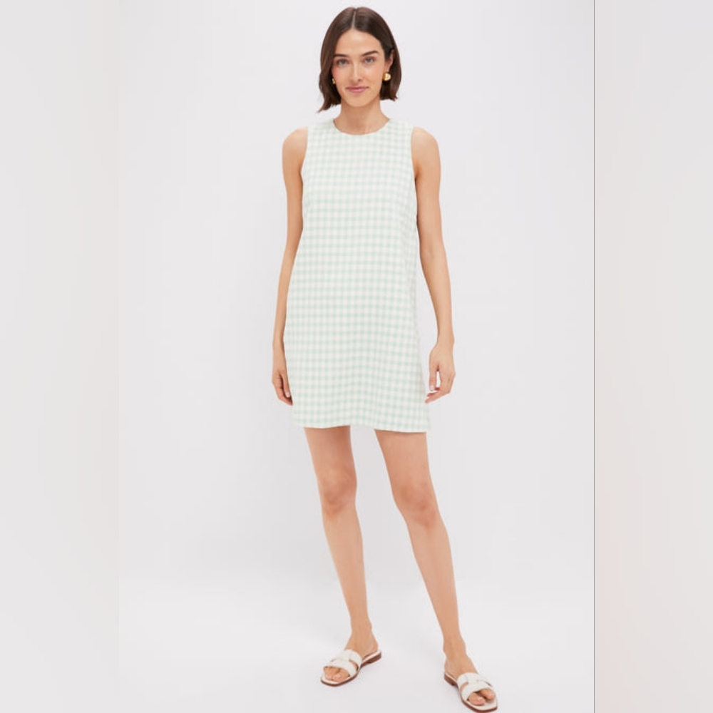 NWT Tuckernuck Julep Gingham Sconset Dress Size Small In Green Gingham - Picture 11 of 11